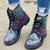 Black Casual Patchwork Frenulum Printing Round Comfortable Out Door Shoes