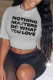 Light Gray Casual Vintage Print Patchwork Letter O Neck T-Shirts