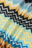 Colour Street Plaid Striped Patchwork Backless Printing Halter One Step Skirt Dresses