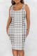 White Casual Print Basic U Neck Vest Dress Dresses