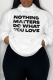 White Street Daily Print Draw String Letter Hooded Collar Tops