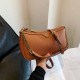 Dark Brown Street Simplicity Letter Patchwork Chains Bags