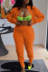Tangerine Red Sweet Street Solid Hollowed Out Patchwork Draw String Buckle Mandarin Collar Long Sleeve Two Pieces
