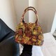 Burgundy Street Elegant Letter Patchwork Bags