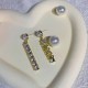 Gold Elegant Letter Patchwork Rhinestone Earrings