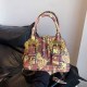 Dark Brown Street Elegant Letter Patchwork Bags