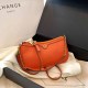Tangerine Red Street Simplicity Letter Patchwork Chains Bags
