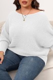 White Casual Solid Patchwork O Neck Tops
