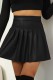 Black Casual Solid Pleated Skinny High Waist Conventional Patchwork Skirts
