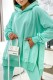Lake Blue Casual Solid Slit Hooded Collar Tops