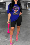 Pink Casual Print Basic O Neck T-Shirts