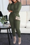 Purple Casual Solid Basic Hooded Collar Long Sleeve Two Pieces