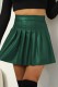 Ink Green Casual Solid Pleated Skinny High Waist Conventional Patchwork Skirts