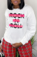 White Street Daily Print Patchwork O Neck Tops