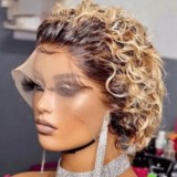 Gold Casual Gradual Change Patchwork Wigs