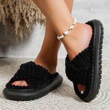 Black Casual Patchwork Solid Color Round Comfortable Shoes