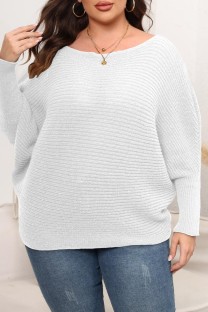White Casual Solid Patchwork O Neck Tops