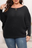 Black Casual Solid Patchwork O Neck Tops