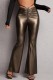 Brownness Casual Solid Patchwork Skinny High Waist Speaker Solid Color Trousers