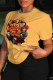 Yellow Casual Vintage Print Patchwork O Neck T-Shirts