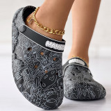 Multicolor Casual Living Graffiti Patchwork Round Comfortable Shoes