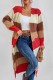 Multicolor Casual Striped Patchwork Cardigan Contrast Outerwear