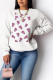 White Street Daily Print Patchwork O Neck Tops