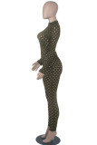 Red Sexy Solid Hollowed Out Patchwork Zipper O Neck Skinny Jumpsuits