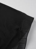 Black Casual Daily Elegant Patchwork Solid Color One Shoulder Regular Jumpsuits