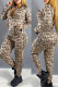 Khaki Sportswear Simplicity Print Letter Zipper Collar Long Sleeve Two Pieces
