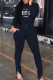 Black Casual Print Patchwork Draw String O Neck Long Sleeve Two Pieces