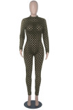 Red Sexy Solid Hollowed Out Patchwork Zipper O Neck Skinny Jumpsuits