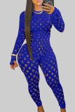 Red Sexy Solid Hollowed Out Patchwork Zipper O Neck Skinny Jumpsuits