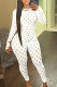 White Sexy Solid Hollowed Out Patchwork Zipper O Neck Skinny Jumpsuits
