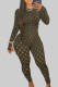 Army Green Sexy Solid Hollowed Out Patchwork Zipper O Neck Skinny Jumpsuits