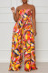 Multicolor Elegant Print Patchwork Strapless Straight Jumpsuits