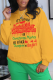 Yellow Casual Vintage Print Patchwork Letter O Neck Tops