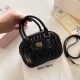 Black Simplicity Letter Patchwork Zipper Bags
