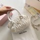 White Simplicity Letter Patchwork Zipper Bags