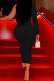 Red Sexy Solid Hollowed Out Patchwork Burn-out Oblique Collar One Step Skirt Dresses