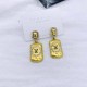 Gold Elegant Simplicity Letter Rhinestone Earrings