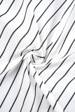 Stripe Casual Striped Patchwork Frenulum Buckle Shirt Collar Shirt Dress Dresses