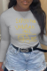 Light Gray Casual Print Patchwork Letter O Neck Tops
