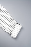 Stripe Casual Striped Patchwork Frenulum Buckle Shirt Collar Shirt Dress Dresses