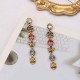 Gold Street Letter Patchwork Rhinestone Earrings