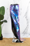 Purple Sexy Casual Solid Slit Skinny High Waist Conventional Solid Color Skirts