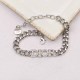 Silver Simplicity Letter Chains Rhinestone Bracelets