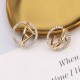 Gold Simplicity Letter Rhinestone Earrings
