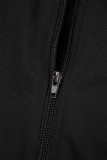 Pink Casual Solid Patchwork Hooded Collar Long Sleeve Two Pieces