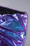 Purple Sexy Casual Solid Slit Skinny High Waist Conventional Solid Color Skirts